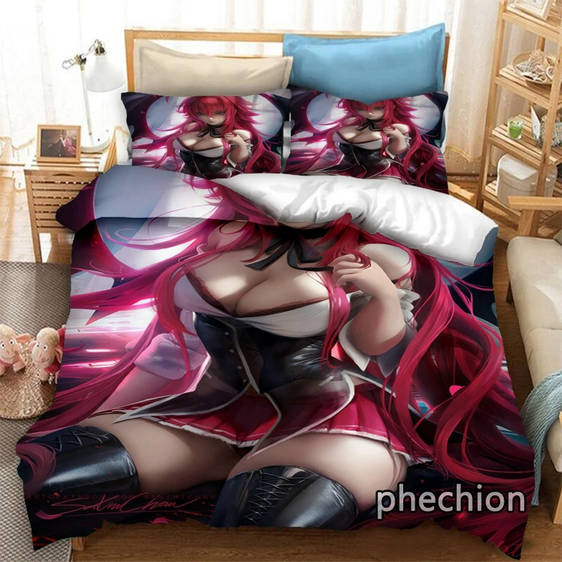 phechion Anime Rias Gremory 3D Print Bedding Set Duvet Covers Pillowcases One Piece Comforter Bedding Sets Bedclothes Bed K305