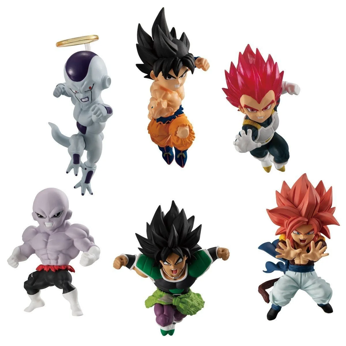 6Pcs/Set Cute Anime Figurine Dragon Ball Super 4 Vegeta Gogeta Broli Broly Son Goku Jiren Collectible Frieza PVC Model Toy Gifts