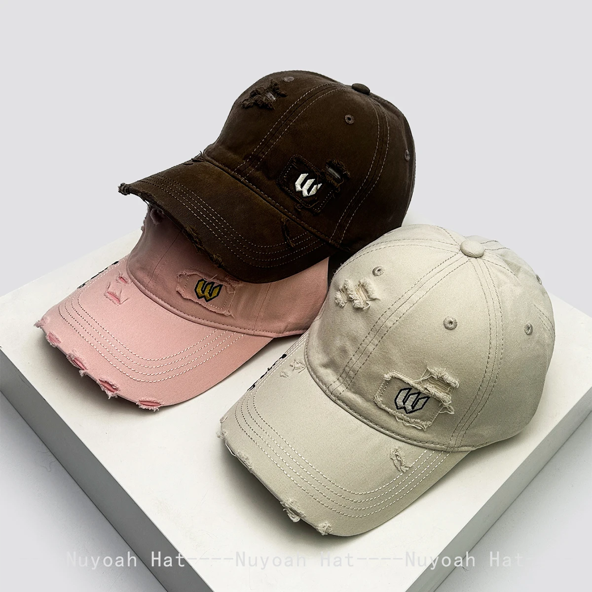 

New Men Women Broken Style Embroidered W Side Letters Baseball Hats Sunshade Simple Versatile Personal Peaked Caps ins Fashion