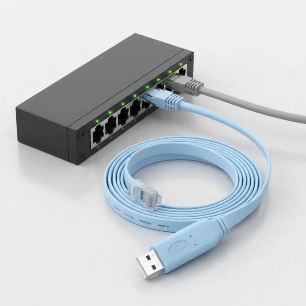8P8C Connector USB Console Cable Extension Line Router Configuration RJ45 Console Cable Stable Connections Network Debug Line