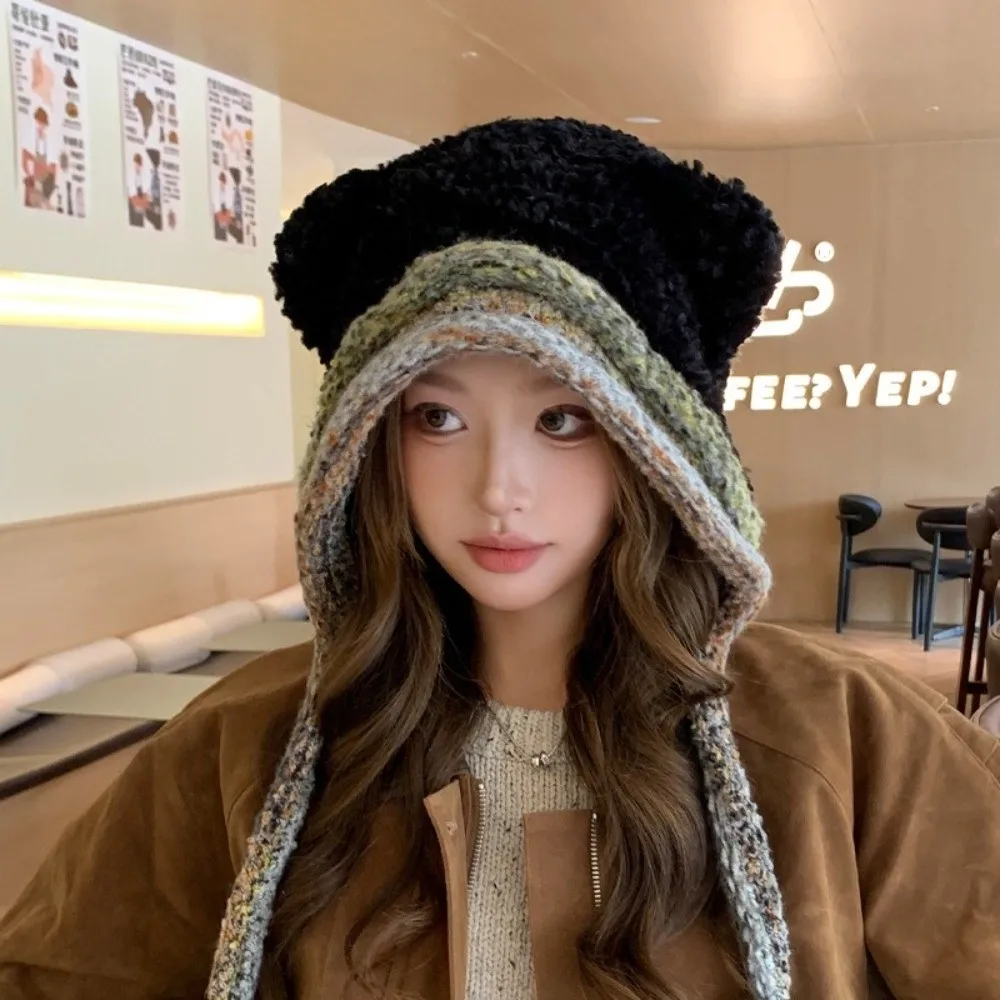 New Windproof Ear Protection Hat Thickened Colorful Pullover Hat Cold Proof Warm Hat Winter