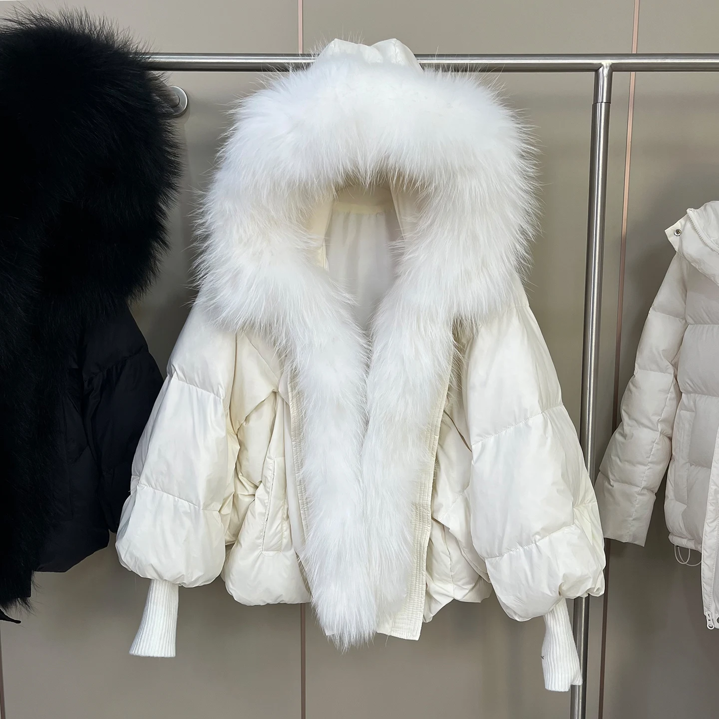   Collo in pelliccia giù Jaet Cappotto invernale da donna ort Thiened caldo allentato Cappotto invernale europeo Sle Faion Marchio Tagkita