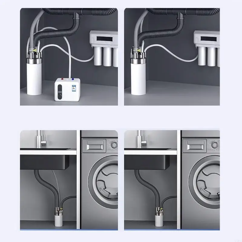 Kitchen Pipe Drainpipe Connector 5 in 1 Drainages Water Pipe Joint Sealing Rings
