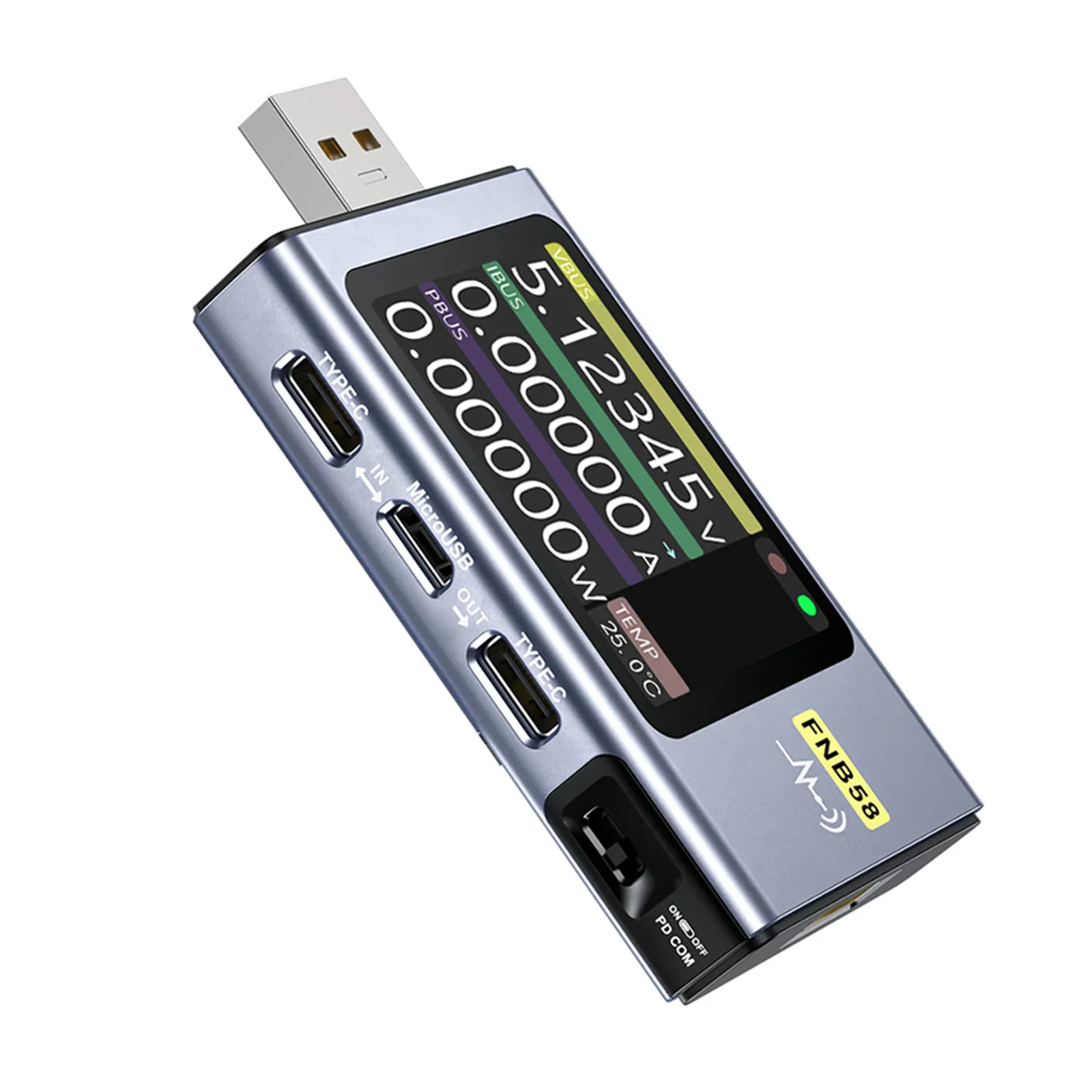 

Для FNIRSI FNB58 USB-тестер напряжения, измеритель обнаружения тока, USB-мультиметр мощности 4-28 В 7A для электриков, аксессуары