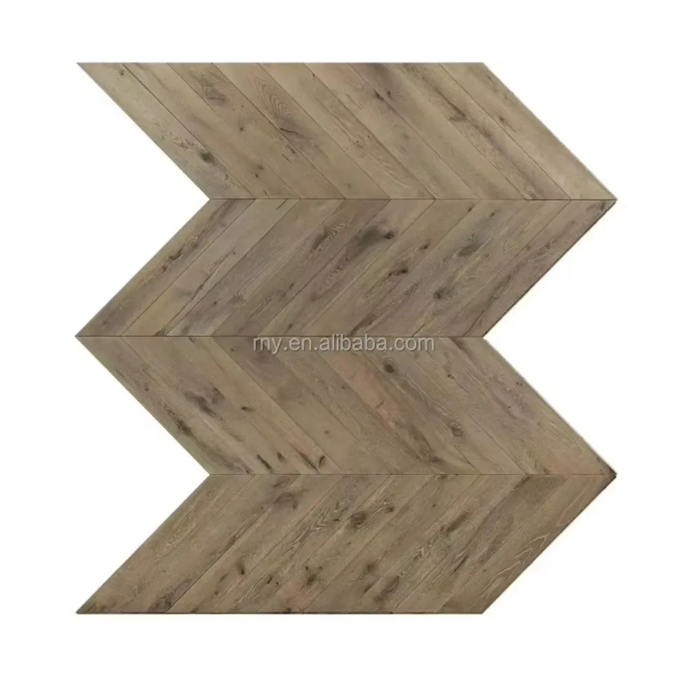 نسخة مخصصة من أرضية خشبية هندسية لأرضية خشب الجوز من خشب البلوط مع عملية مصقولة