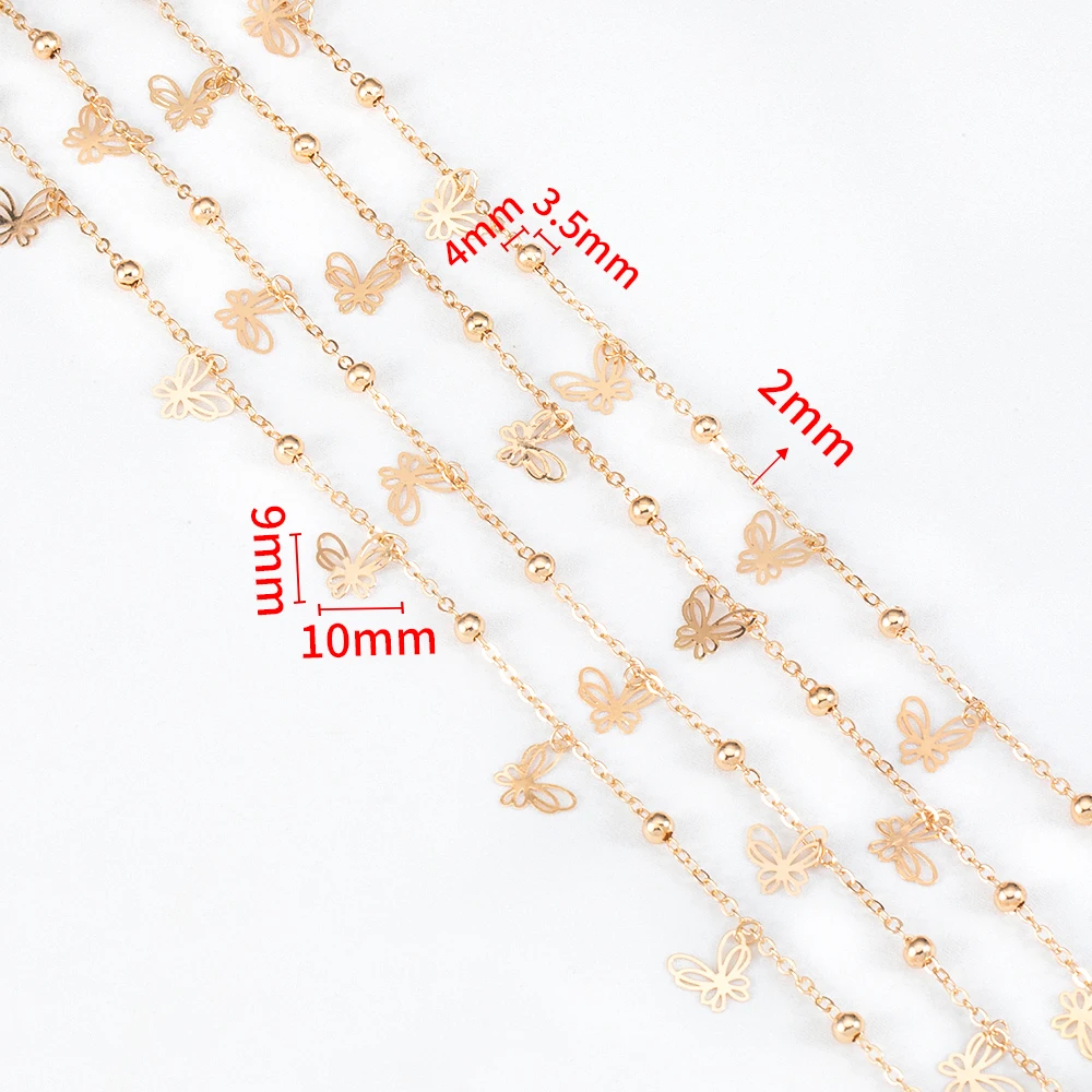 2MM Fashion Copper Butterfly Pendant Delicate Chain for Women Necklace Bracelet Jewelry Making DIY Findings Component Wholesale