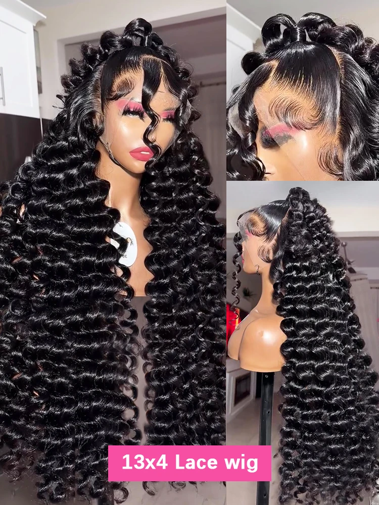 عالية الكثافة فضفاض موجة عميقة 13x6 الدانتيل الجبهة خصلات الشعر المستعار الإنسان 30 40 بوصة البرازيلي مجعد موجة المياه HD الدانتيل الباروكة الأمامية للنساء