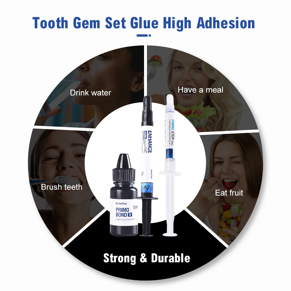 Diy Jewelry Tooth Gem Kit Glue Dental Crystal Decorations Etching Gel Light Cure Adhesive Flowable Composite Orthodontic Bonding