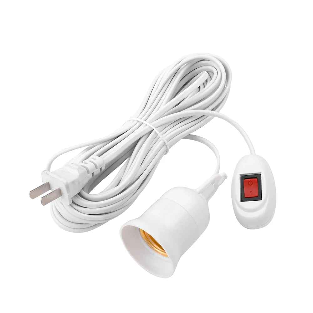 110-220V 10A E27 Screw Lamp Holder With Switch 3/5/8/10m Pure Copper Wire Core Extension Cord Bulb Socket Adapter