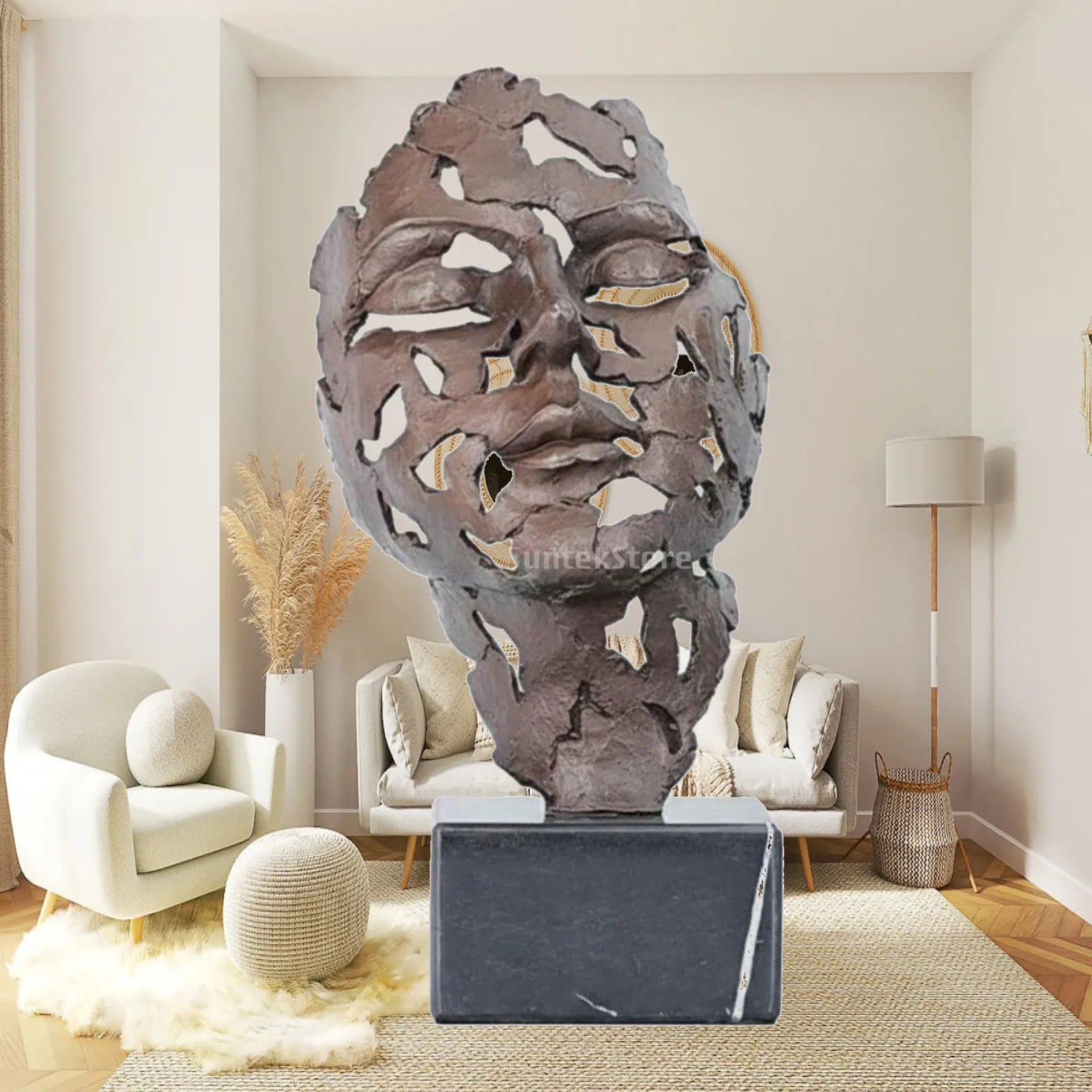 Hollow Face Statue Polished Finish Face Sculpture Realistic Look