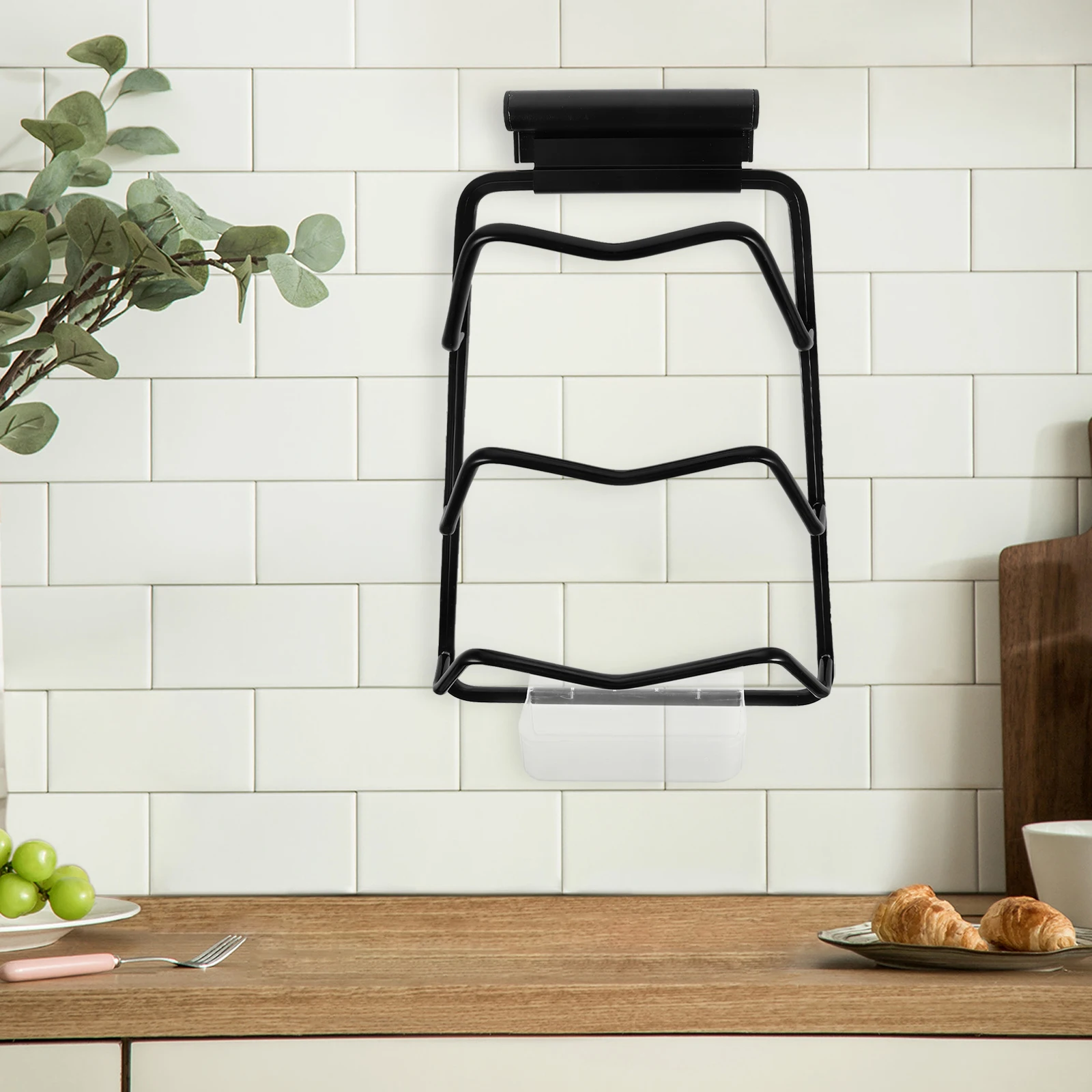 

Wall Mounted Pot Lid Kitchen Organizer Medium Multifunctional Aluminum Storage Pan Holder Cutting Board Stand Space Saving