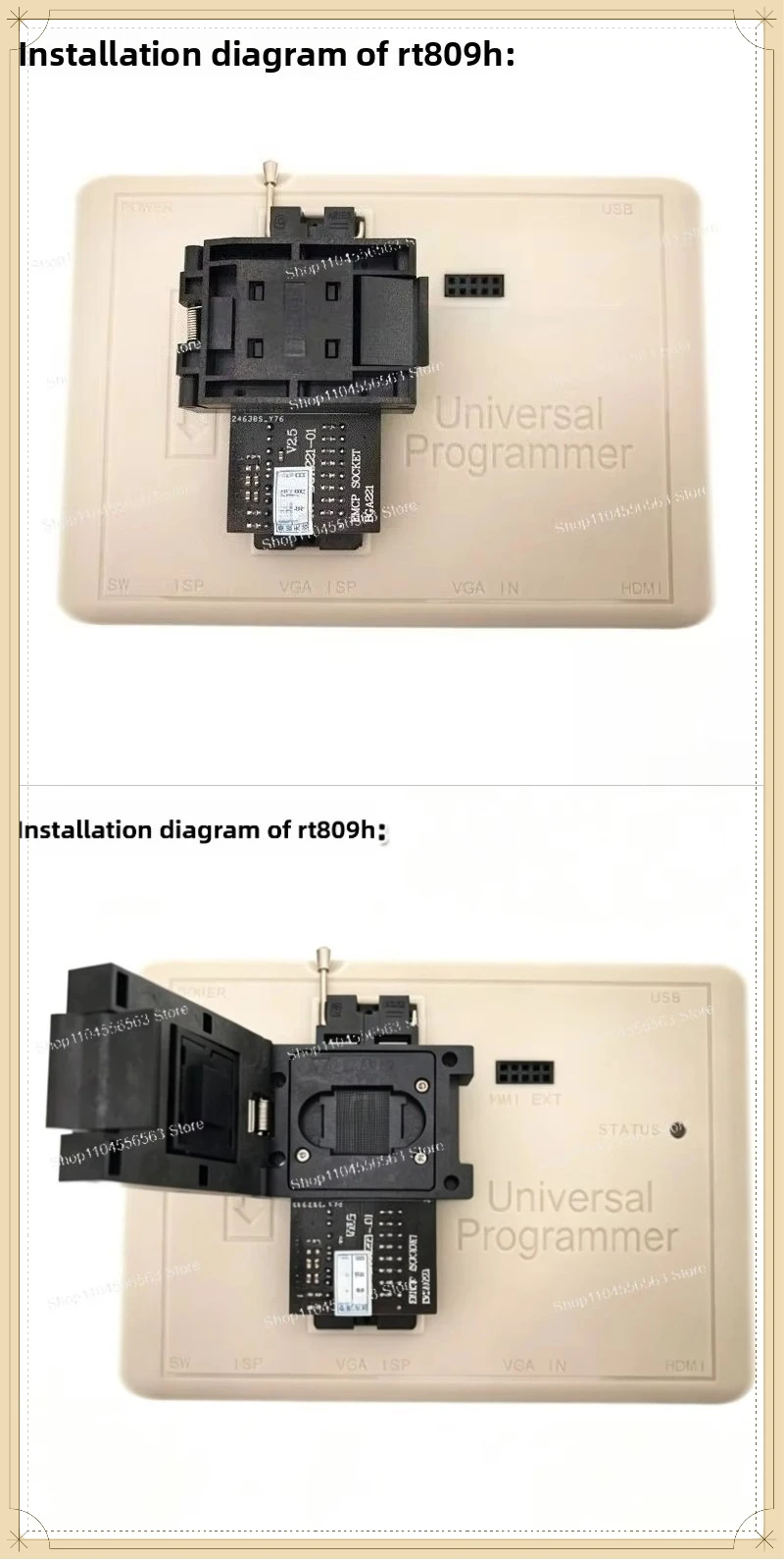 BGA221 EMCP221 Spring‑Loaded Programming Test Socket EMMC Chip Test Adapter Board
