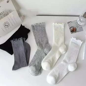 5雙裝純色寬鬆長襪鏤空透氣春夏女襪韓版女襪 10 最佳銷售 寬鬆的襪子 - №9