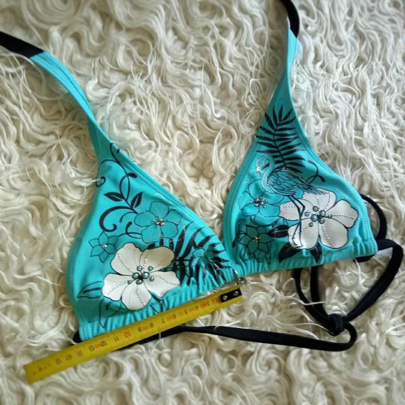 

Y2K Vintage Floral Bikini Set Women 2025 Halter Triangle Tie-Back Thong High-Cut Swimwear Backless Two-Piece Beach Bathing Suit