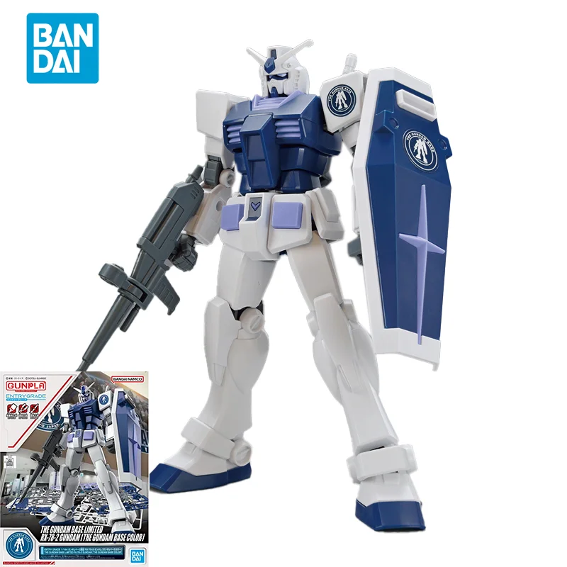 

Bandai Original GUNDAM Anime Model EG 1/144 THE BASE LIMITED RX-78-2 GUNDAM BASE COLOR Action Figure Toys Gifts for Children