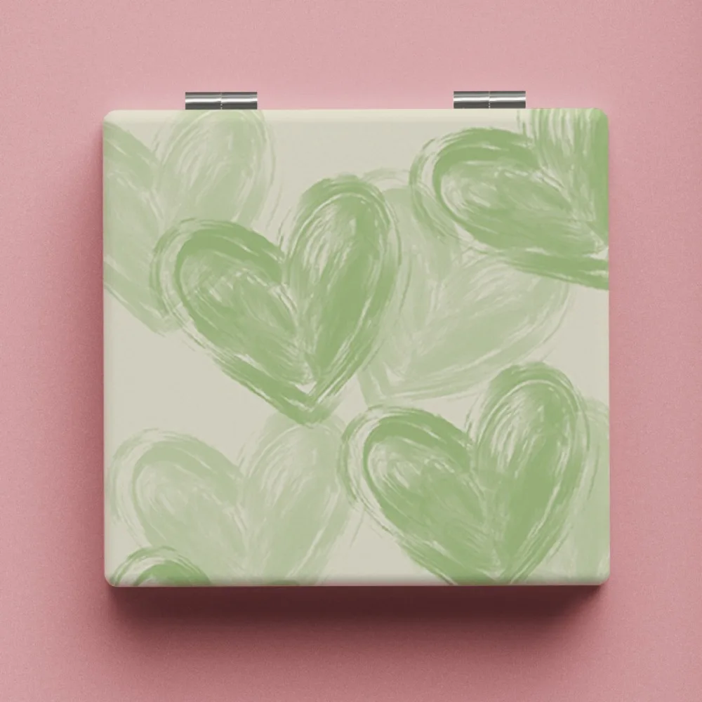 Abstract olieverfschilderij stijlpatroon opvouwbare make-upspiegel cosmetische spiegel draagbare draagbare zakspiegel dubbelzijdig mini