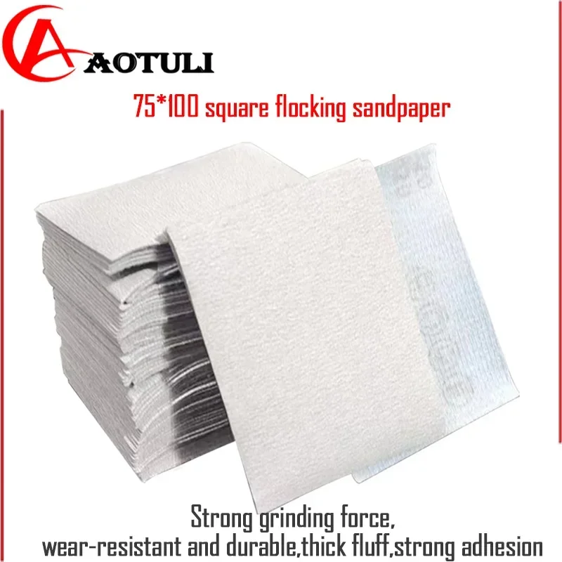 75×100 mm Hook‑and‑Loop Dry Sanding Sheets, 80‑600 Grit Square Sandpaper Pads Compatible with FESTOOL & Mirka Orbital Sander