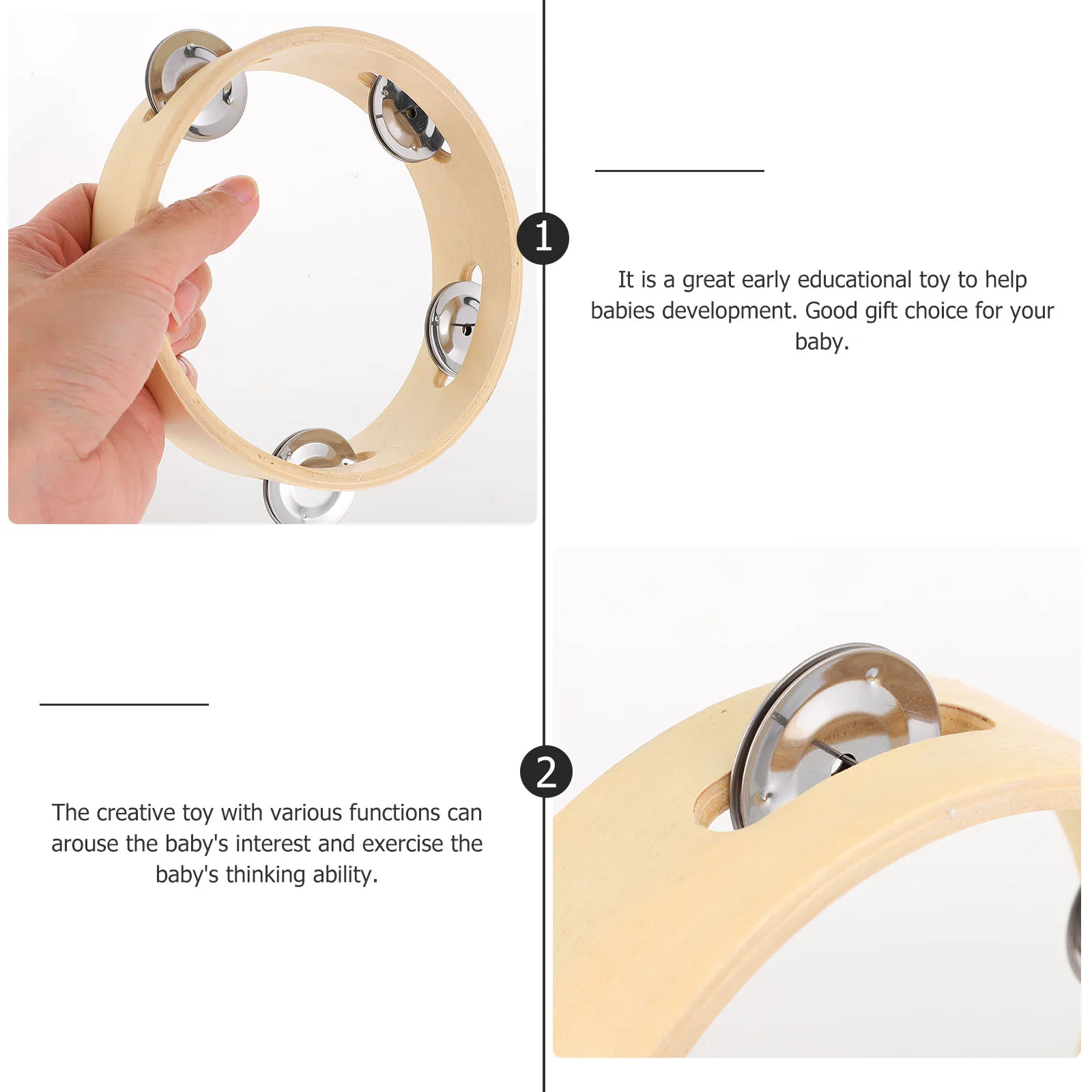 Juguetes de campanillas de madera para bebés, juguete creativo, instrumentos musicales para niños