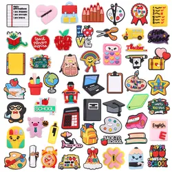 1pcs PVC Buckle Clog Daily Affirmations Pencil Love Rainbow Best Teacher Ever Shoe Charms Wristbands Ornament Accessories