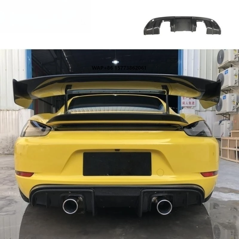 شفة خلفية 718 مناسبة لـ POR 718 2016-2019 Year GT4 نمط الشفة الخلفية ناشر خلفي من ألياف الكربون الجافة لـ 718 Cyman #1