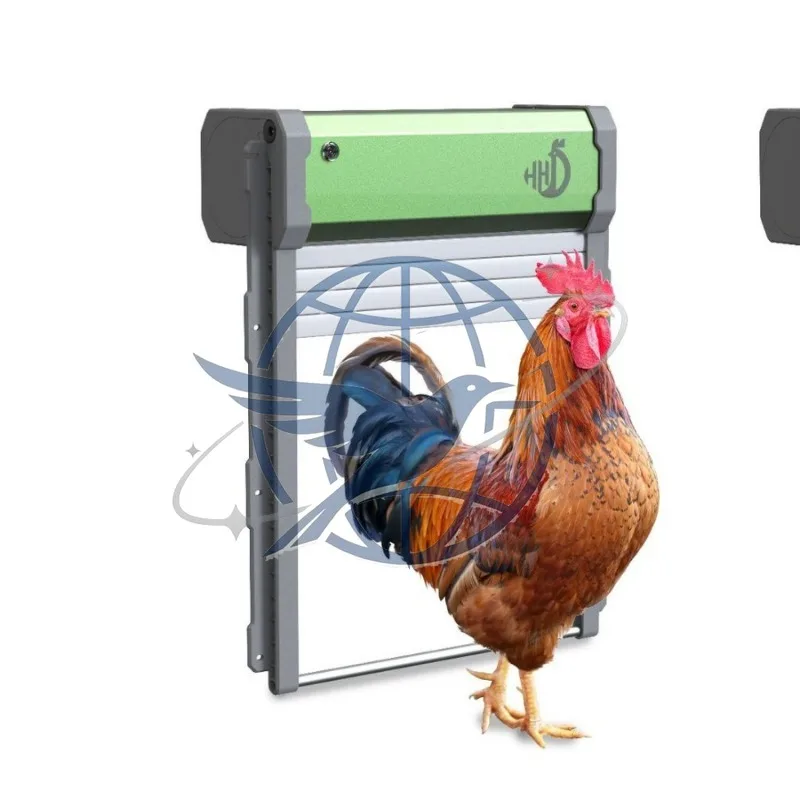 Solar-Powered Remote Controlled Chicken Door Auto Light-Sensing Rolling Shutter Automatic Pet Door for Household Chicken Cages