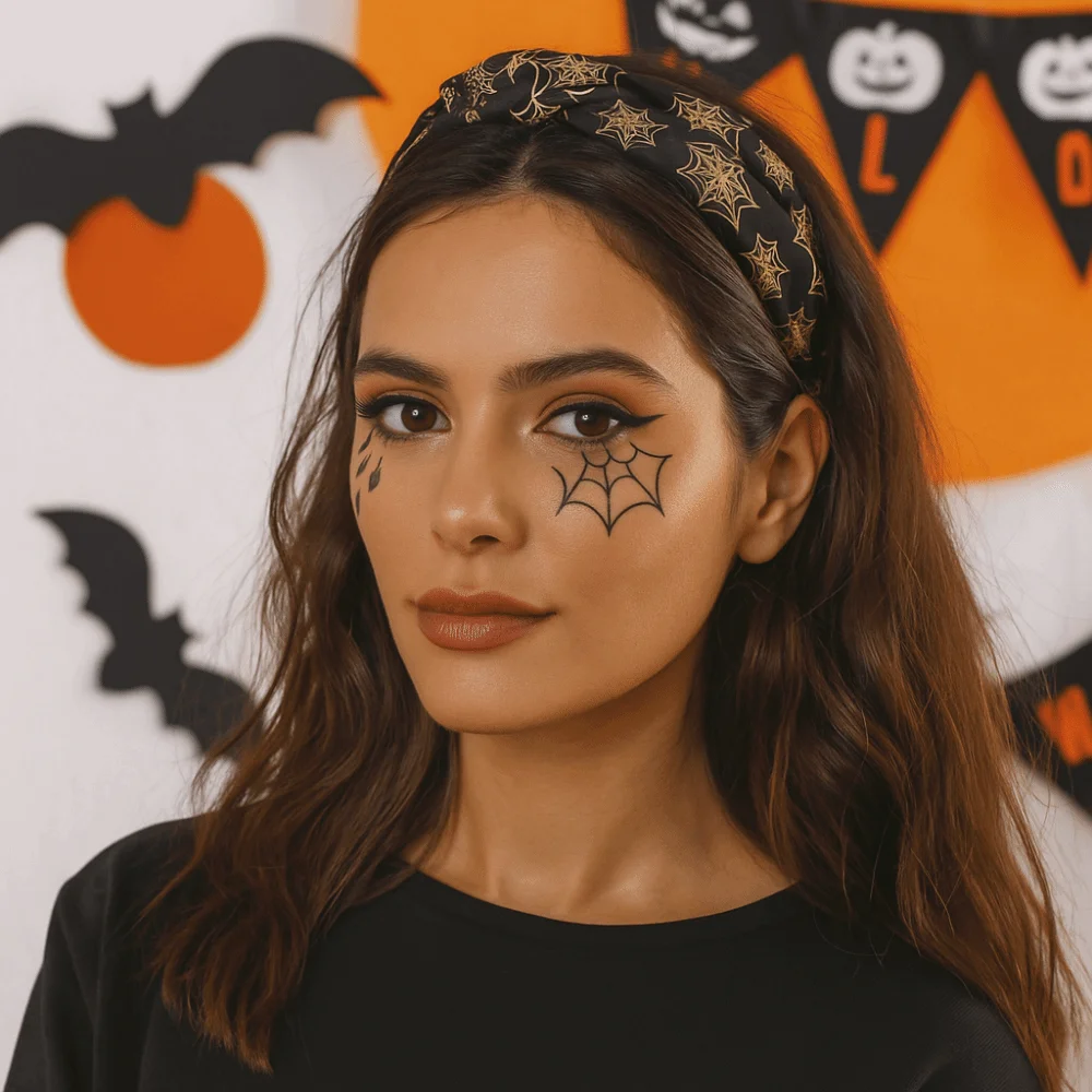 

Ужасная повязка на голову в виде тыквы, праздничная одежда, повязка на голову с мультяшным верхним узлом, декор в виде черного кота, обруч для волос на Хэллоуин, кошелек или жизнь