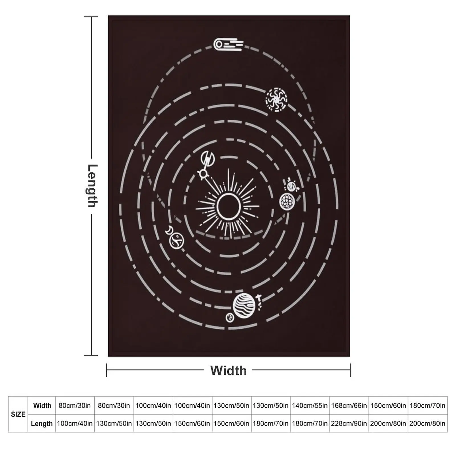 Outer Wilds Solar System Art Print [No stars] Classic T-Shirt Throw Blanket couch cozy soft plush fuzzy picnic outdoor blanket