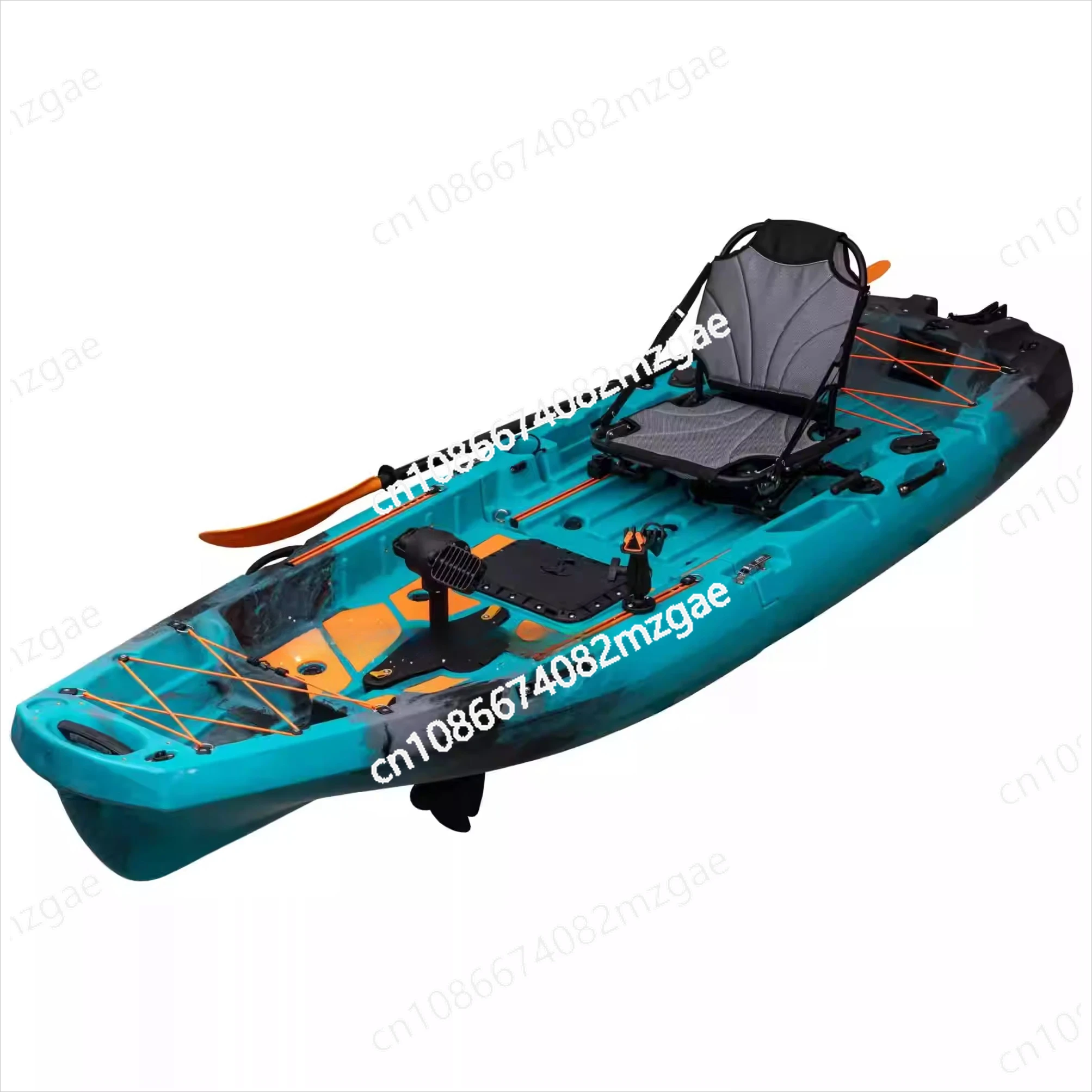 2 Sectional Modular Kayak 9.5ft Folding Plastic Boats Fishing, with Propeller Pedal Drive and Chair Canoe 290cm for 1 Person