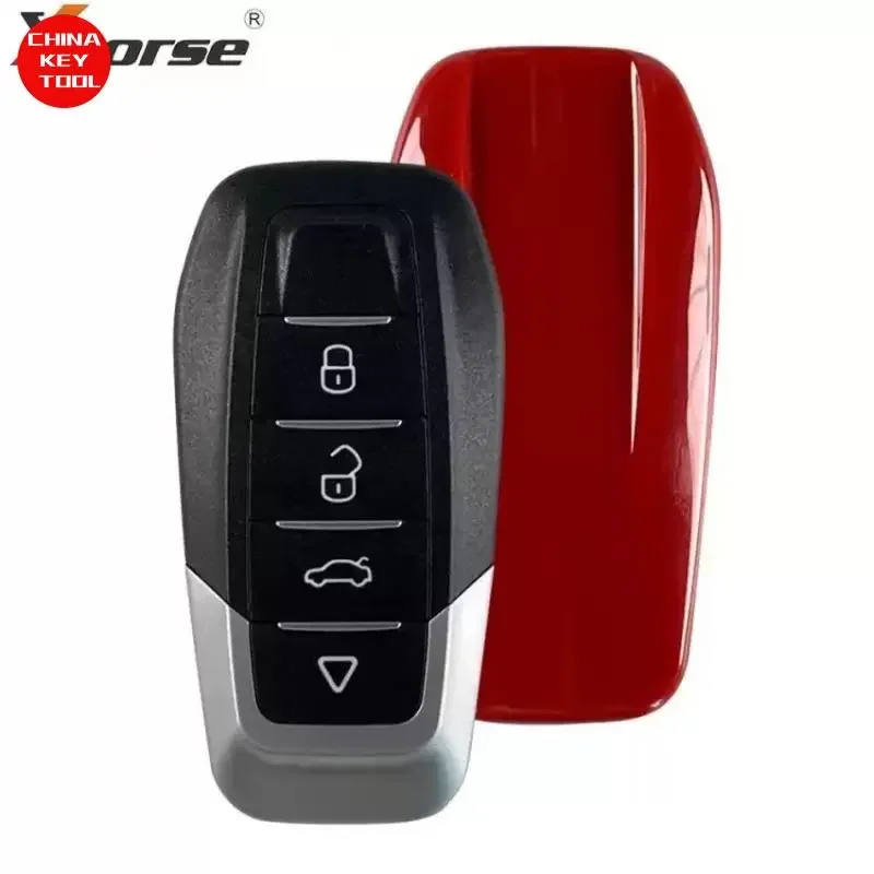 1PCS Xhorse Universal Wire Remote Key Red Back Cover 4 Button XKFEF2EN