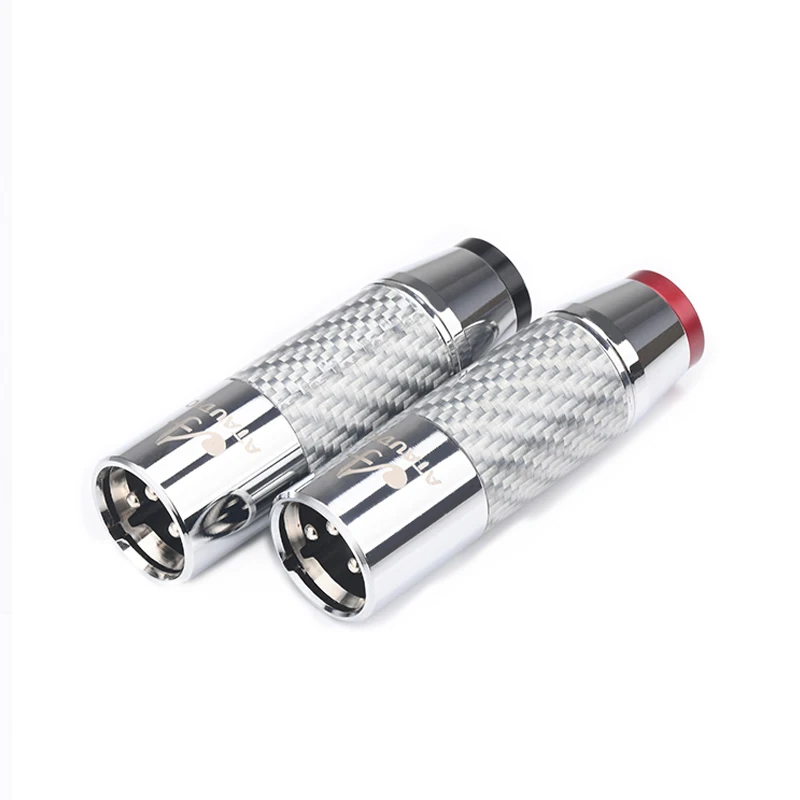 

4PCS HiFi XLR Plugs Carbon Fiber Hi-end Rhodium Plated Male and Femal XLR Connector for Audio Cable