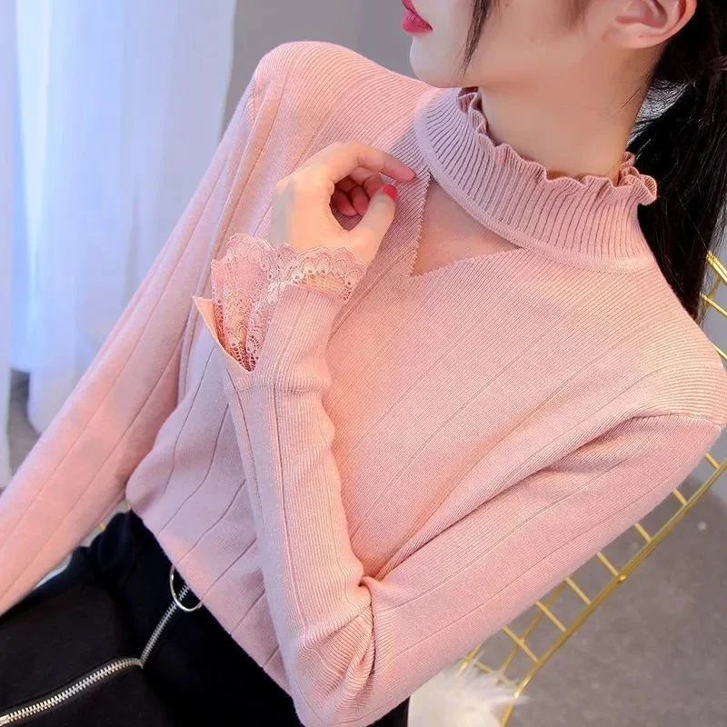 2023 Basic Turtleneck Women Sweater Pullover Knitted Long Sleeve Vintage Autumn Winter Slim Black Knit Sweaters Pull Femme Hiver