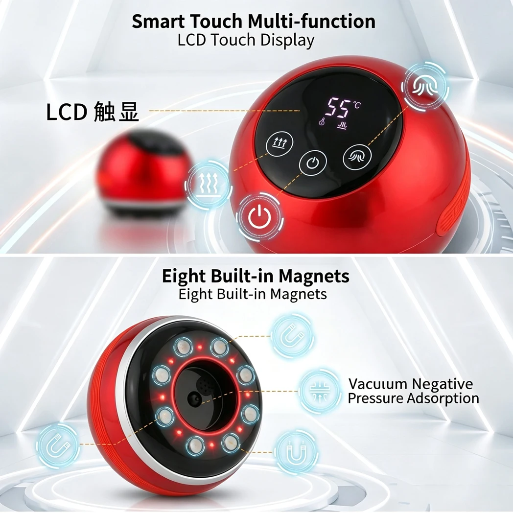 

Electronic Scraping Instrument Vacuum Suction Cupping Machine Red Light Hot Compress Dredge Meridians Remove Dampness
