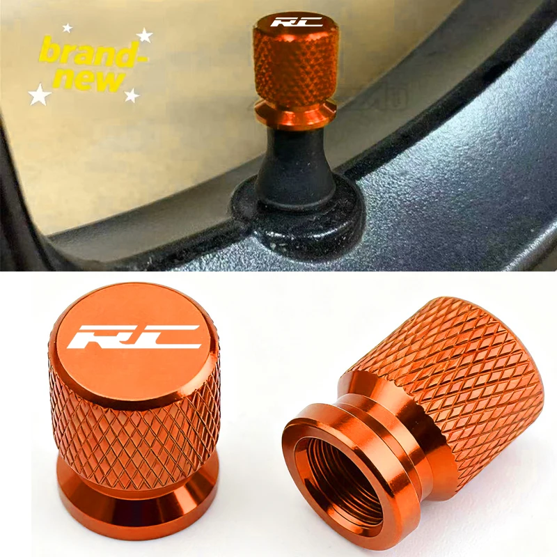 

For KTM RC 125 200 390 1290 adv Motorcycle Tire Valve Air Port Stem Cover Cap Plug CNC Replacement Accessories With LOGO RC