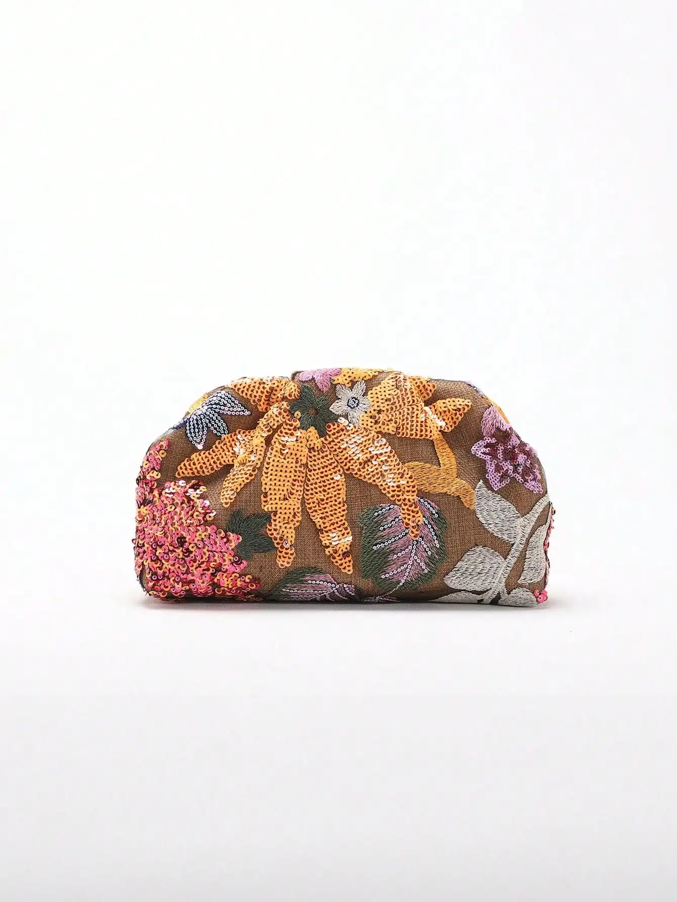 

Colorful Sequin Floral Embroidery Cloud Clutch Women’s Sparkly Evening Bag for Leisure & Holiday Party