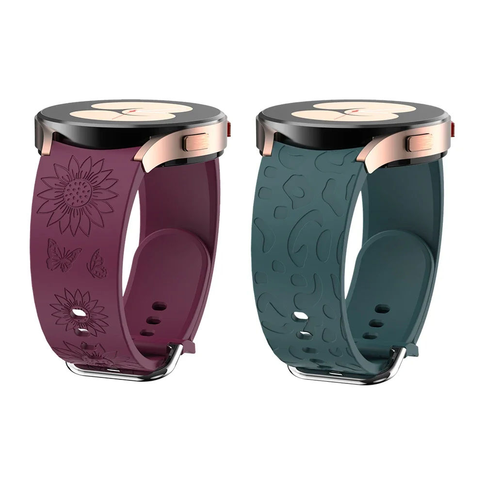 Sunflower Engrave Band For Samsung Galaxy Watch 7 40mm 44mm Soft Silicone Lady Strap for Galaxy Watch FE 6 5 4 40mm 44mm