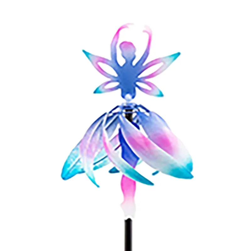 

Fairy Ballerina Wind Spinner Color Changing Ballet Spinning Girl Wind Chimes Rotating Deck for Garden Backyard Decorative Chimes