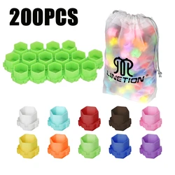 200Pcs Tattoo Ink Cups Honeycomb Shape Pigment Holder Cups Large Capacity Tattoo Kits Supplies Plastic Ink Cups Caps Accessories