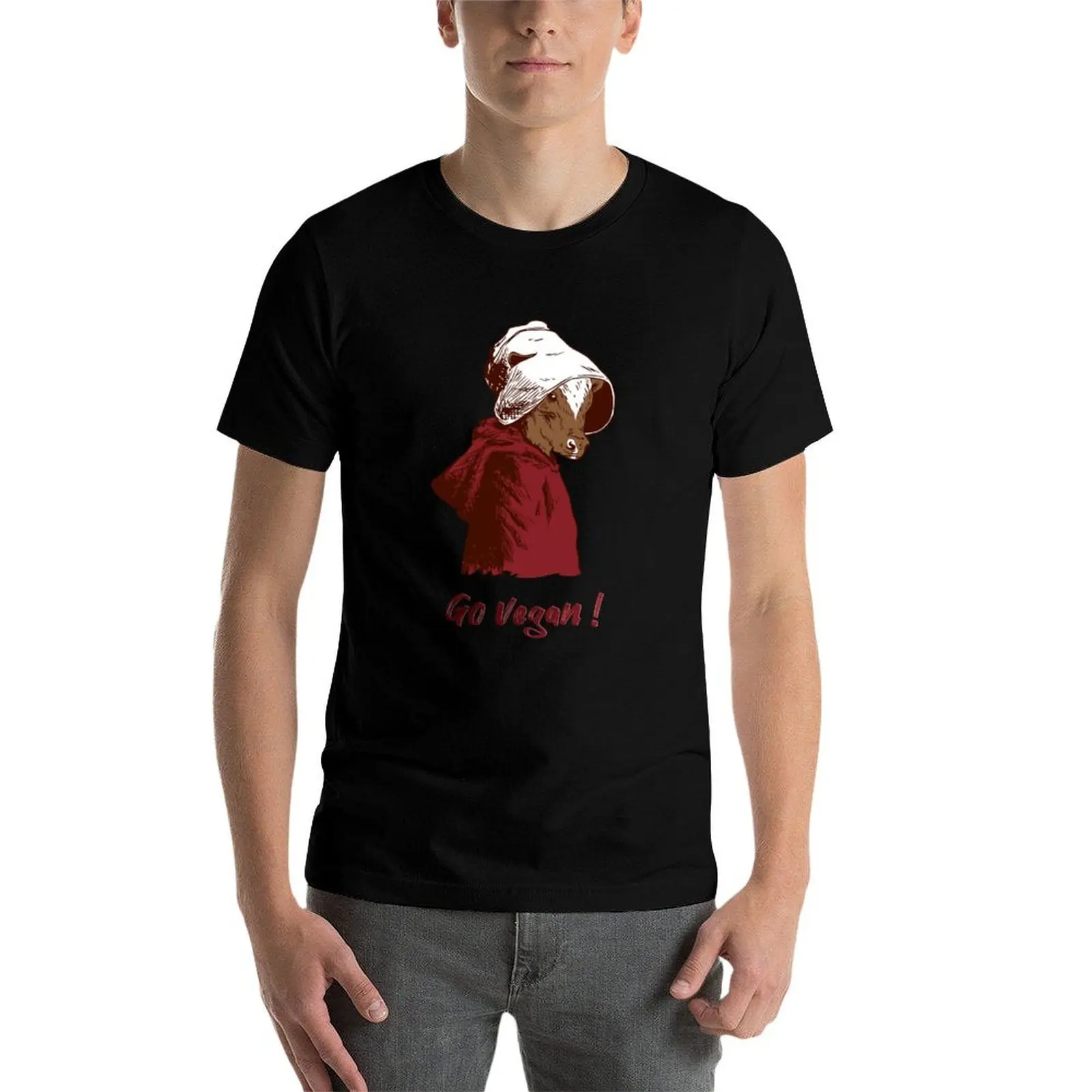 Handmaid's Tale | Go vegan! | Cow in Gilead T-Shirt Basic Breathable Solid Color T-Shirt view 4