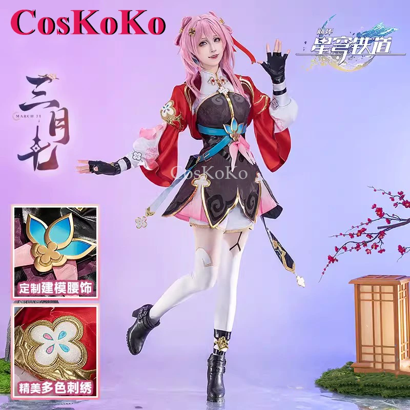 

CosKoKo March 7th Cosplay Game Honkai: Star Rail Costume Fashion Sweet Chinese Style Dress Halloween Party Role Play Clothing