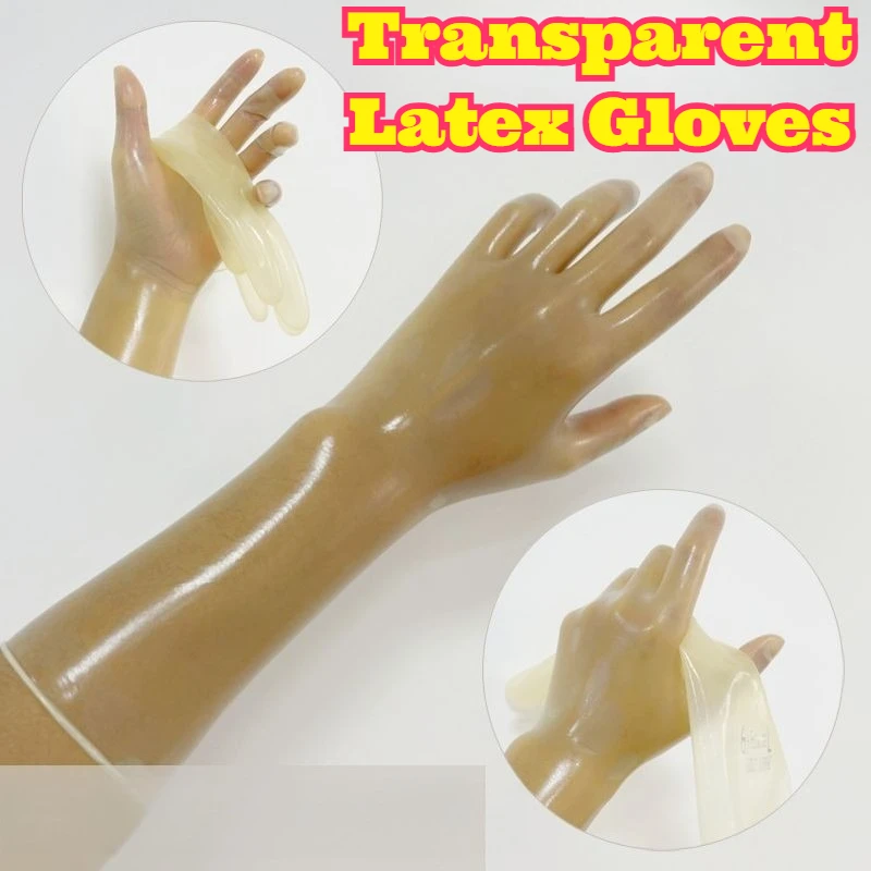 Latex Gloves Ultra Thin Transparent Glossy Shiny Waterproof Stretchy Smooth Intimate Use Couples Lifestyle Daily Hand Supplies