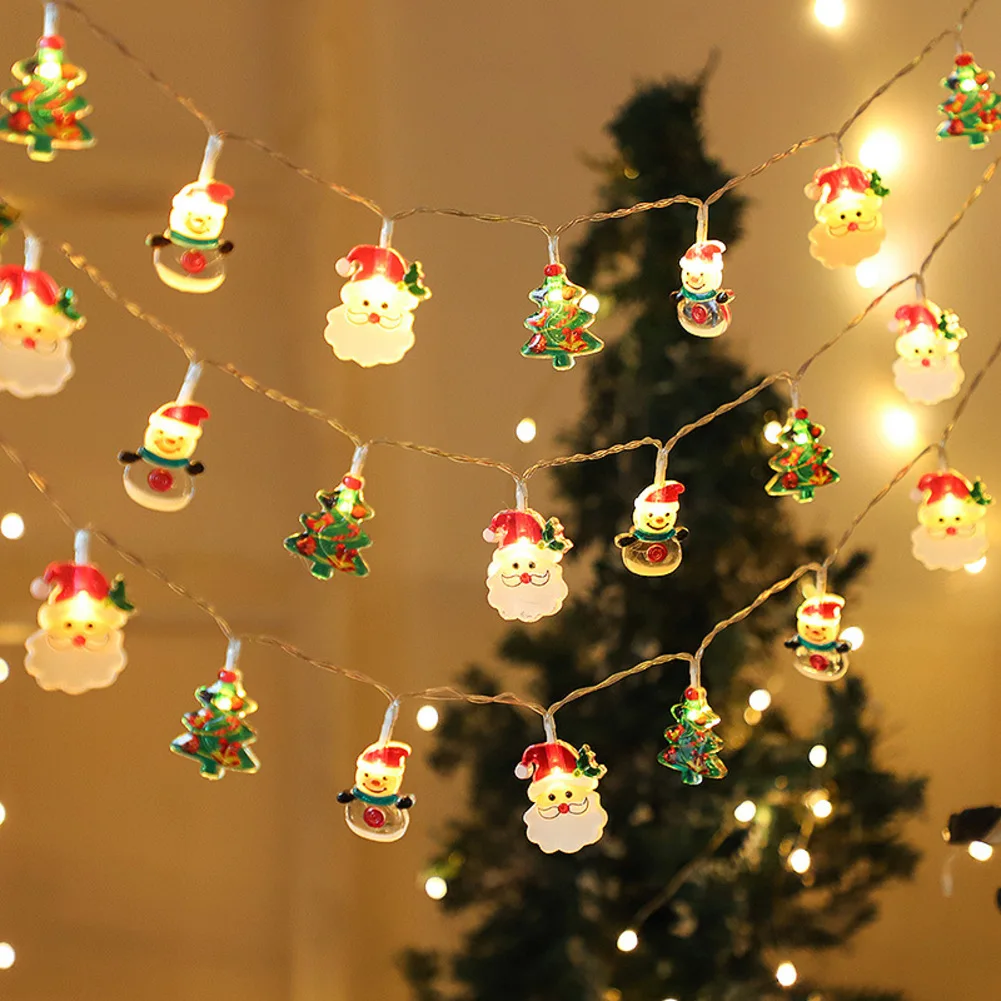 

USB charge 6 meter LED Christmas string light with Santa Claus snowflakes and Christmas trees for decorative use