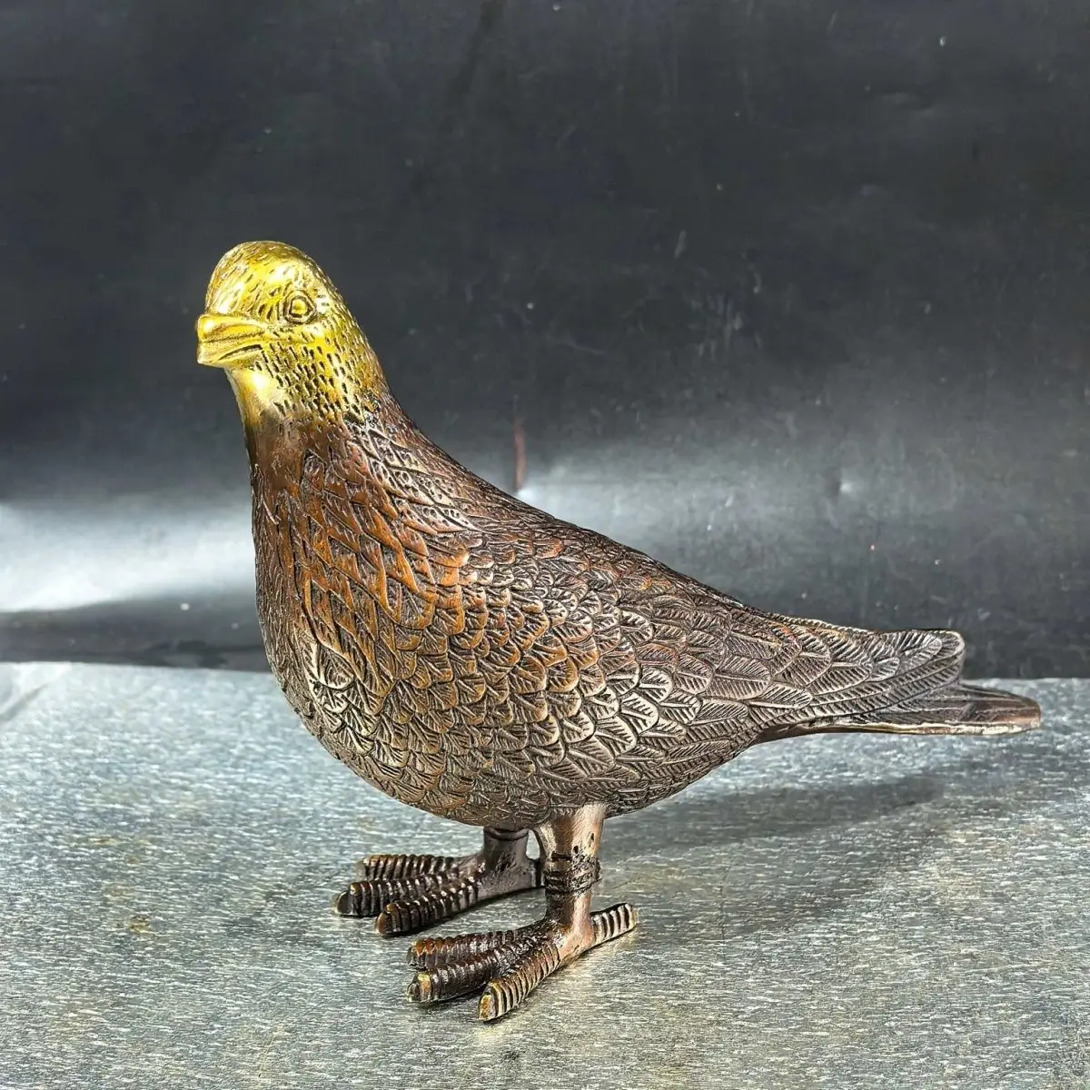 Antique Bronze Collectible: Gilt Bronze Ornament of Peace Doves