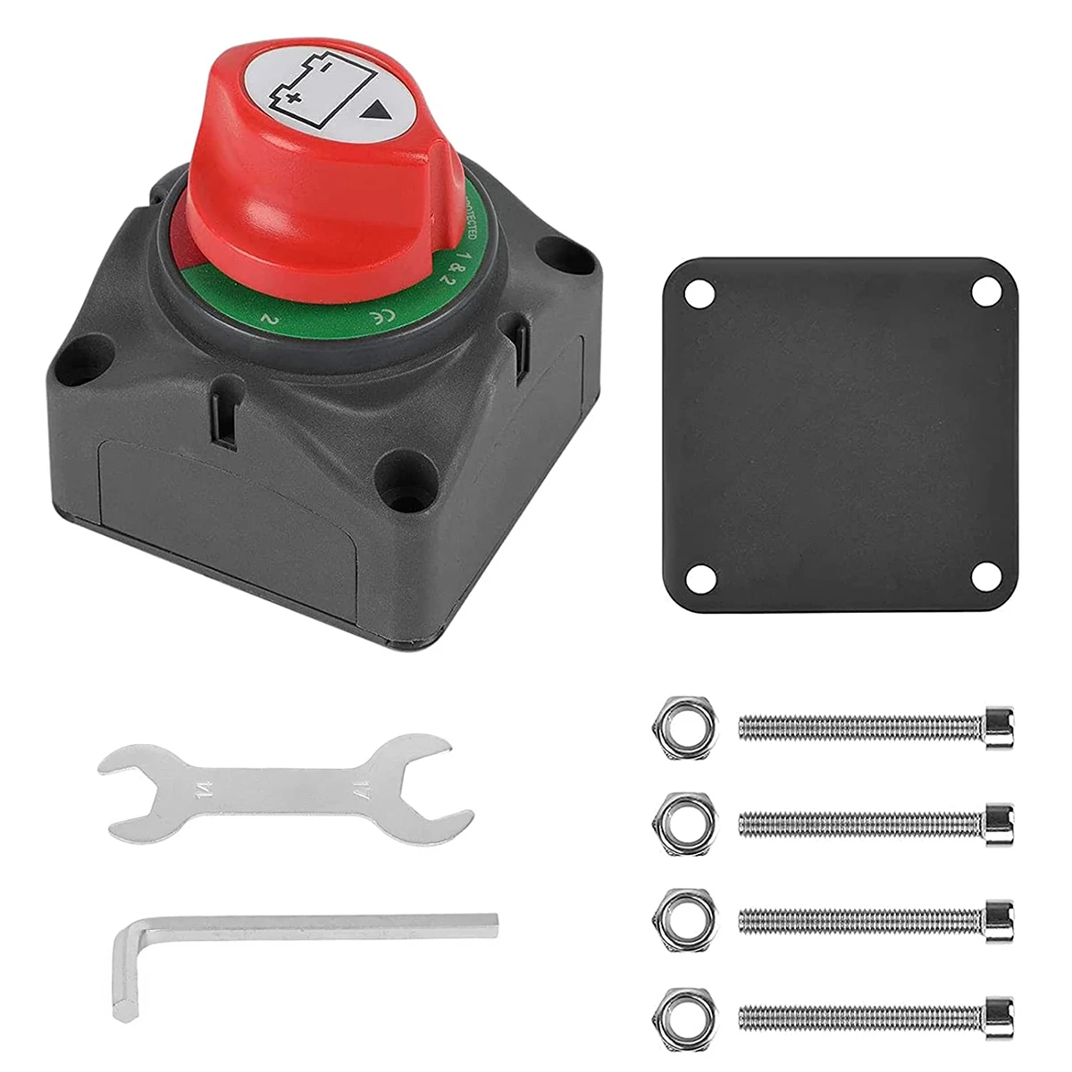 Battery Switch 12V/24V/48V/60V Battery Disconnect Switch Power Cut Switch Disconnect Isolator with Mounting Bolts Double-Head