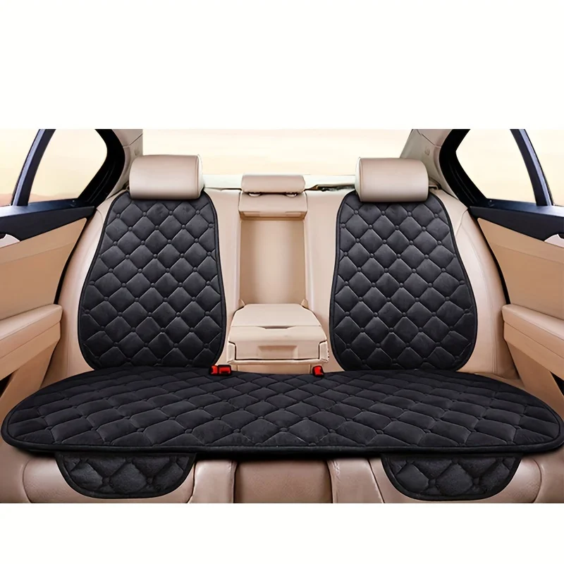Car Seat Cover Protector Universal Winter Warm Auto Seat Cushion Rear Seat Cushion Protection Covers Back Cushion Three Piece image 6