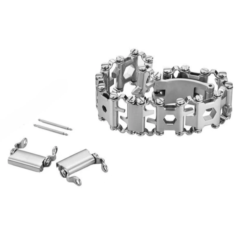 Multifunctional Bracelet Stainless Steel Men's Outdoor Tool Bracelet 29 in 1 Bracelet European and American Couple Watch Strap view 2