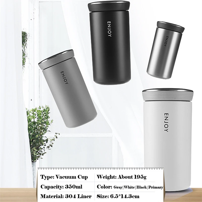 304 Stainless Steel Office Thermos Mug Coffee Cup with Lid Vacuum Flasks Leakproof Thermosmug Beer Tea Cups Water Bottle 350ml