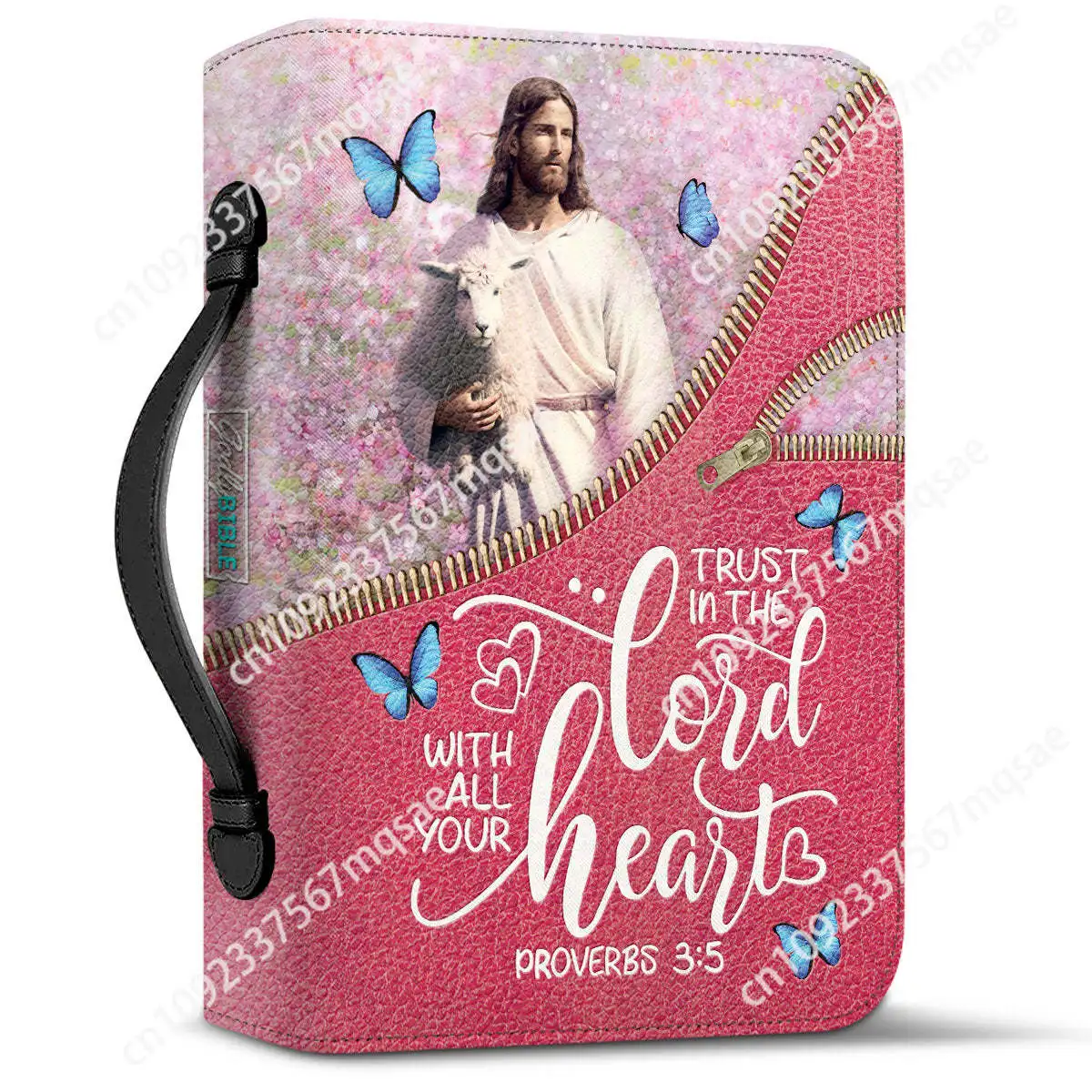 Bible Bags Trust In The Lord With All You Heart Print Ladies Storage Christian Bible Cover Case for Women Personalized Handbags