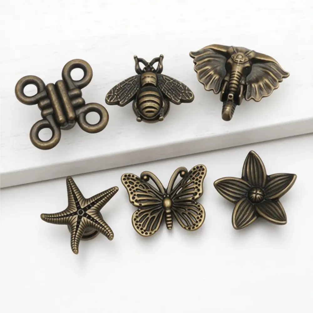 Elegant Butterfly Drawer Handle Retro Style Metal Knob Zinc Alloy Furniture Accessory For Home Wardrobe Kitchen Cabinet