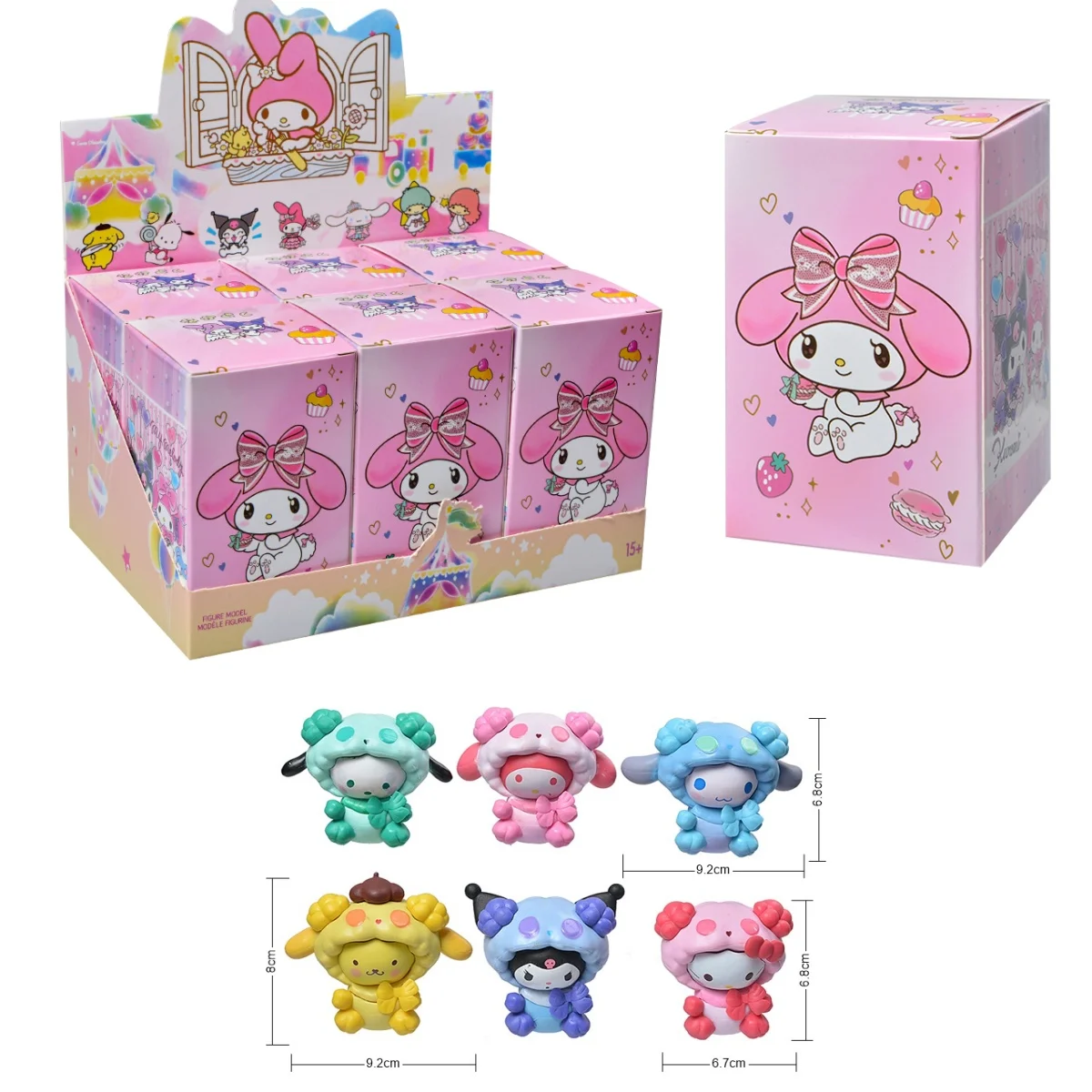 

New Original Sanrio Sheep Sheep Blind Box Kuromi Cinnamoroll Melody Cartoon Cute Doll Desktop Doll Accessories Children's Gift