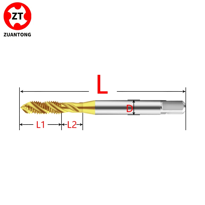 ZUANTONG HSSE-M35 American Spiral Fluted Tap White/TC50/TIN/TICN Coating Screw Thread Taps UNF/UNC/UNS/UNEF 3/8 7/16 1/2~7/8 1-8